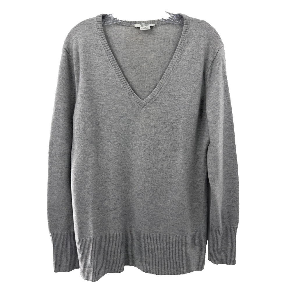 Classics by Worth Women's V-Neck Cashmere Pullover Sweater Size XL Minimalist